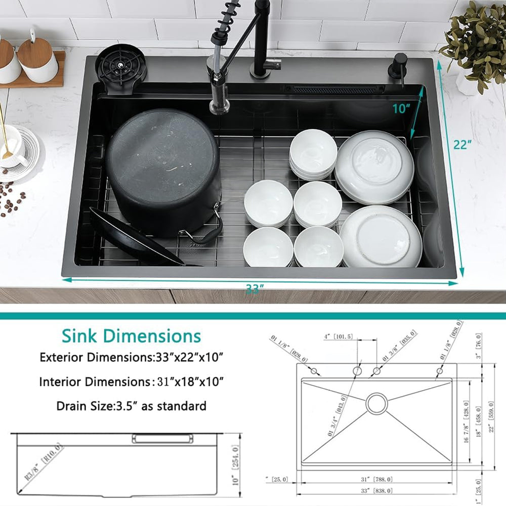 【NEW2024】GT Waterfall LED Smart Kitchen Sink