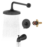 Exquisite Dual Function 8 Inch Rainfall Shower System Set in Matte Black