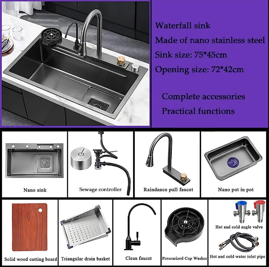 PRM Waterfall Single Bowl Workstation Sink