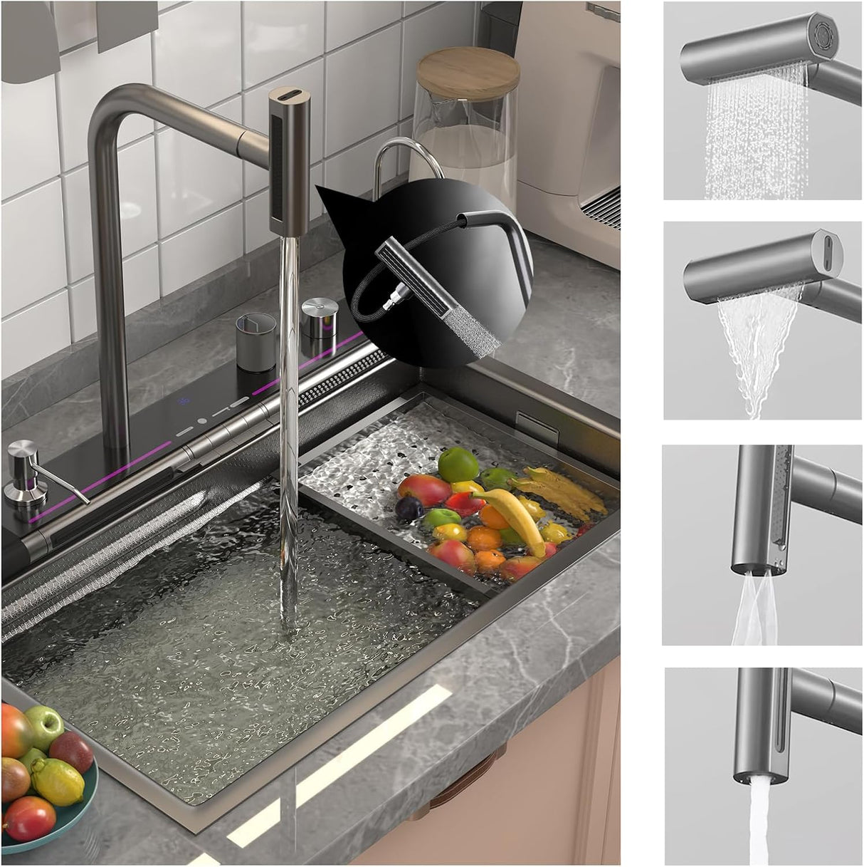 GR  Waterfall LED Smart Kitchen Sink