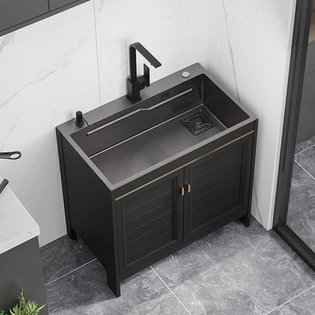 Bathroom Sink with Soap Dispenser and Vanity